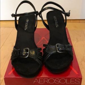 Aerosoles Black Wedge Sandal